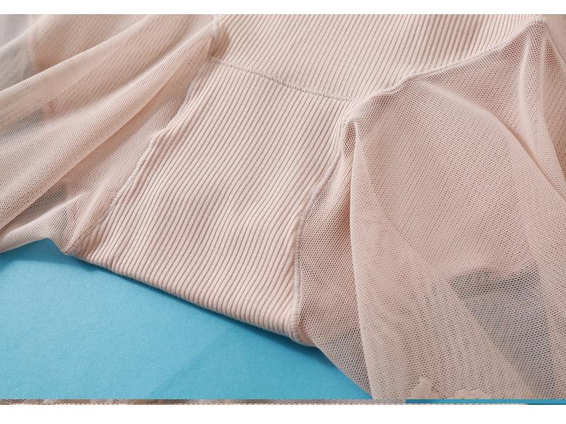 50144 Plus Size Anti-Exposure High Waist Mesh Safety Underwear 2-in-1