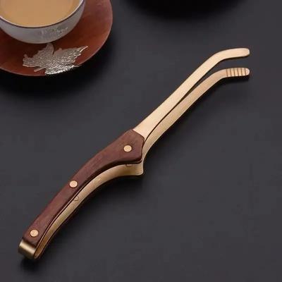Pinzas de Madera Antideslizantes Pinzas para Taza de Té Antiescaldantes Accesorios para Ceremonia Juegos de Té Suministros para el Hogar Pinzas de Madera y Cobre