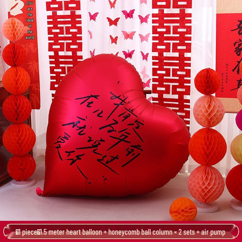 Extra Large Heart Balloon Honeymoon & Wedding Decoration Set