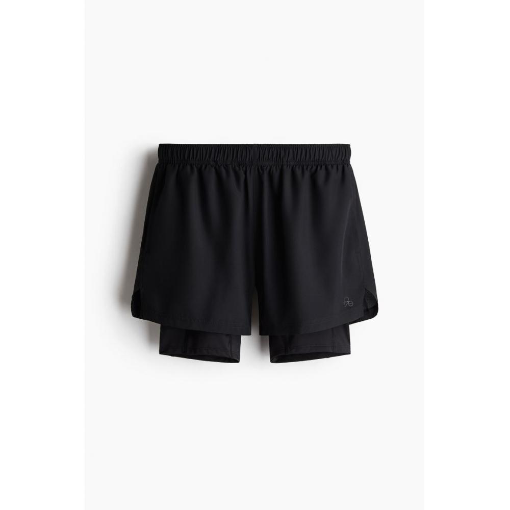 H M Double Layer Sport sHorts dryMove Black
