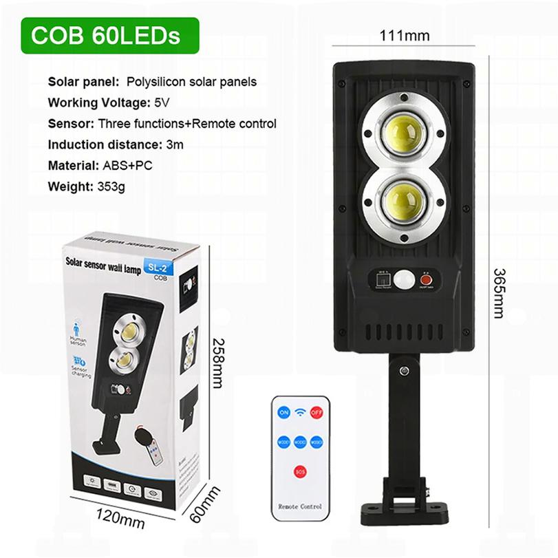 10000LM Solar Led Light Outdoor Most Powerful Outdor Solar Lamp 144 LED 3Mode Remote Control Waterproof Light Garden Street Lamp