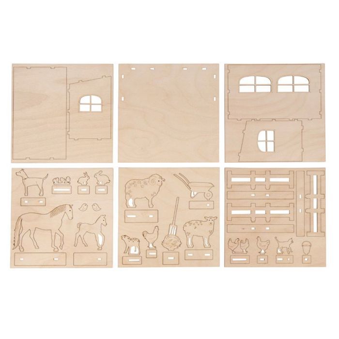 3D Decor Kit Farm FSC Wood 45 Pieces