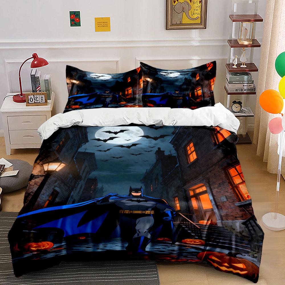 Moonlit Batman and pumpkins. Bedding sets Duvet cover sets Duvet covers Pillowcases(1 * Duvet Cover 2 * Pillowcases without duvet insert)