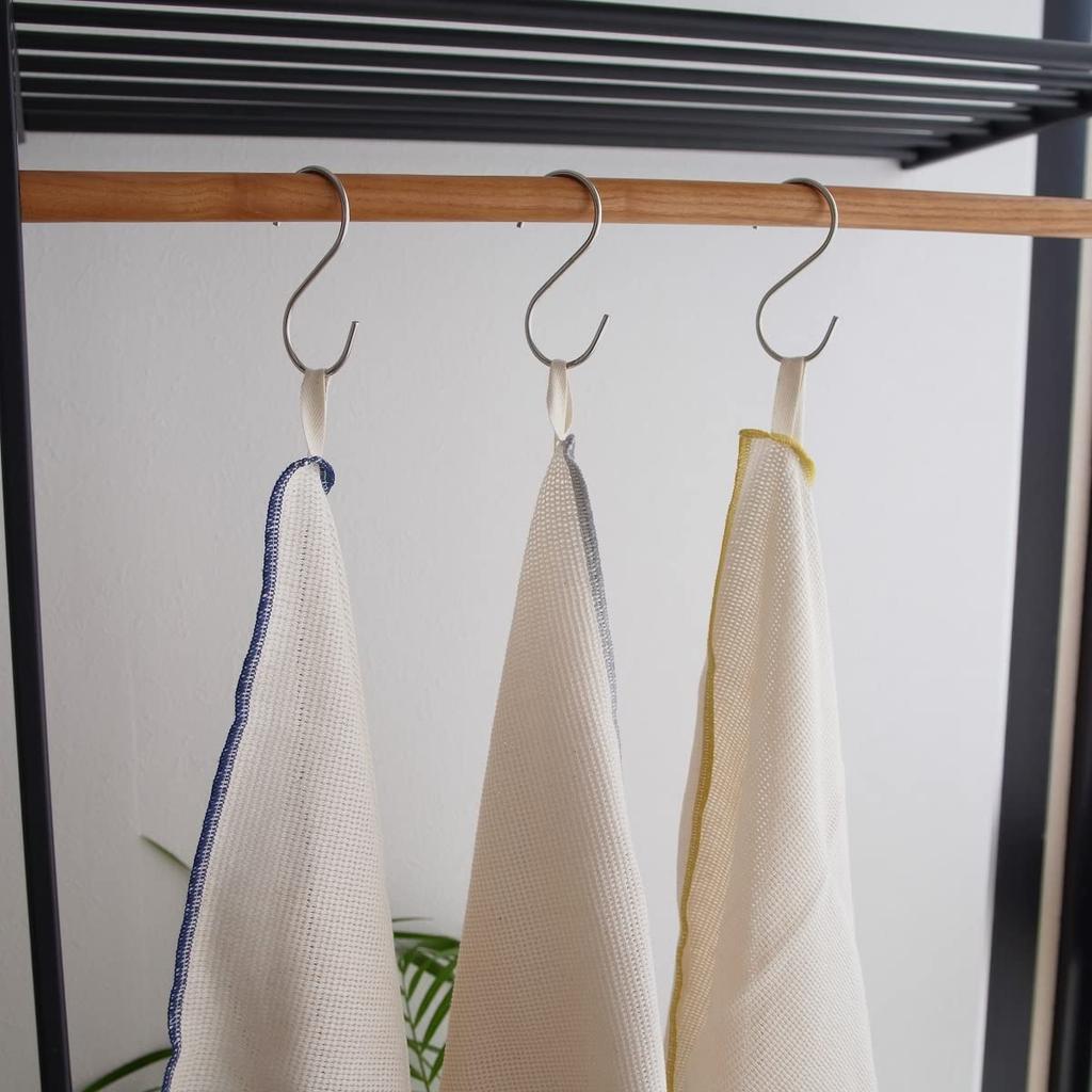 Kamoshika Douguten Dishcloths, Set of 3, Made in Japan, Large, 50 x 35cm, 100% Cotton, for Dishcloths, Hand Towels, and Kitchen Towels