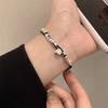 Unique Silver Geometric Square Leather Bracelet For Men And Women 2024 Summer