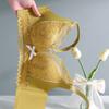 Wire-free Small Chest Gathered Hollow Lace Underwear Women's Side Breast Anti-sagging Adjustment Non-slip Massage Cup Bra