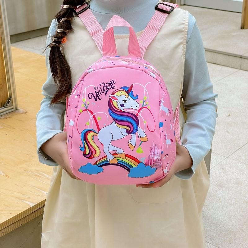 Adorable Cartoon Rainbow Unicorn Backpack For Kids With Magical Design And Playful Colors