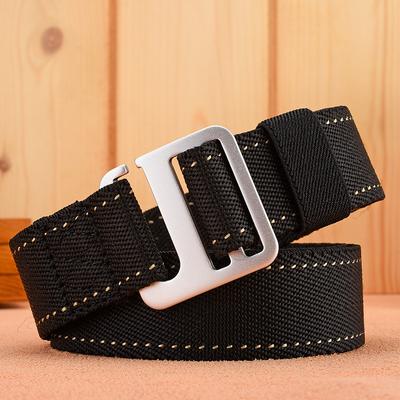 Aluminum Button Head Elastic Belt Student Canvas Belt Men'S Nylon Belt Belt