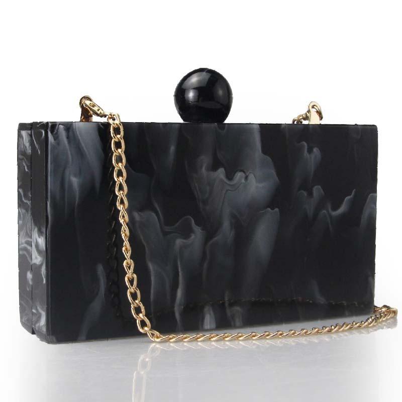 Acrylic Handbags Clutch Evening Bag Female Wedding Party Luxury Brand Designer Marble Square Shoulder Crossbody Women's Bags