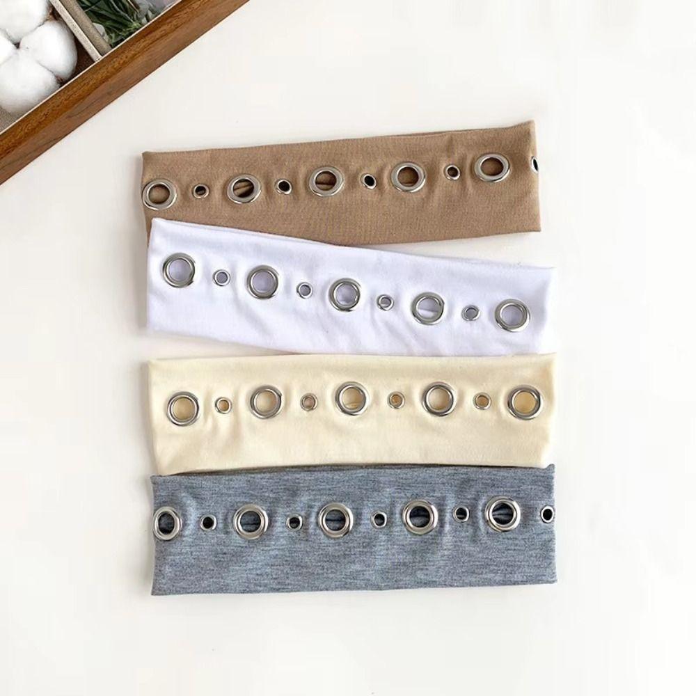Hollowed Out Eyelets Punk Hairband Sweet Style Vintage Headwrap Retro Face Wash Headband For Women