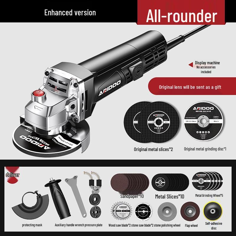 Német Multifunkcionális Sarokcsiszoló: Otthoni és ipari használatra köszörüléshez, polírozáshoz és vágáshoz.