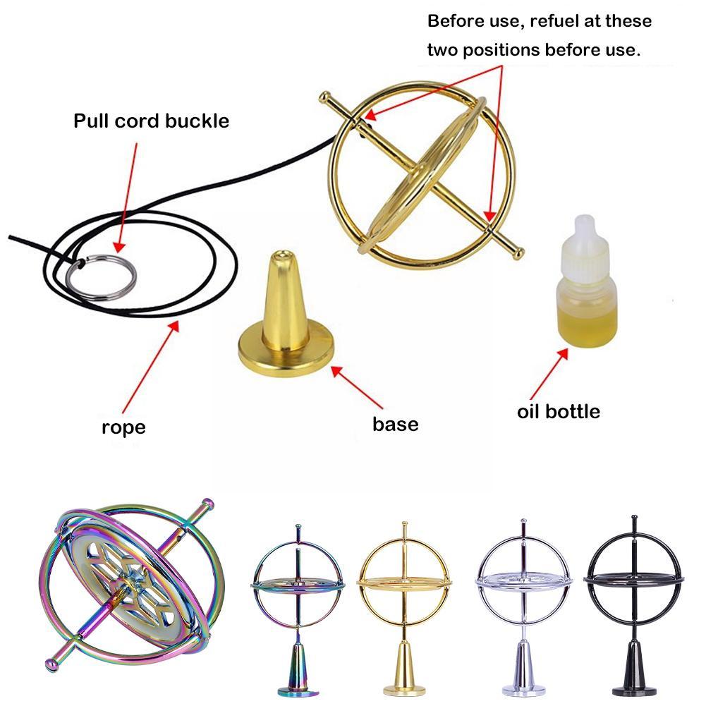 Self-Balancing Gyroscope Anti-Gravity Decompression Educational Toy Six Generations Colorful Finger Gyroscope Gift For Kids T7X2