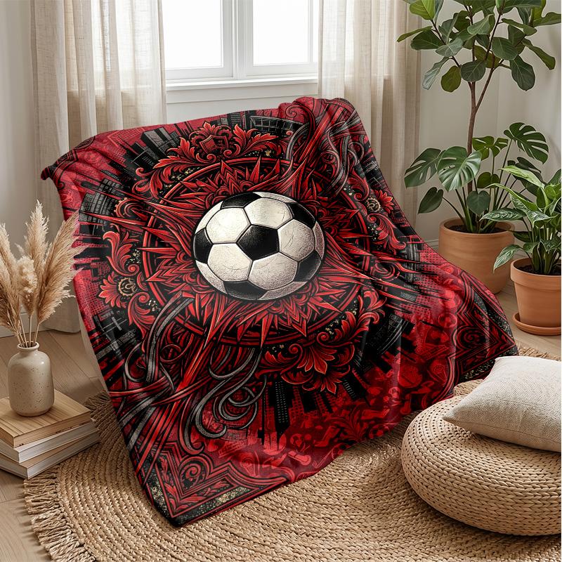 Soccer Ball Artwork Theme blanket Lightweight Warm Flannel Blanket Decorative Throw Blanket for Home Decoration
