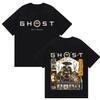 Japanese Game Ghost of Yotei Graphic 100%cotton Men's Shirt Ukiyo-e Style O-Neck Short Sleeve Women's Fashion Oversized Tshirt
