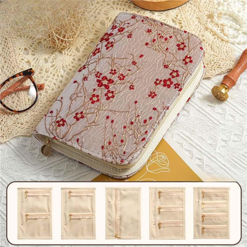 Luxury Jewelry Organizer Book Case Zipper Travel Velvet Storage Bag for Rings Earrings Necklaces
