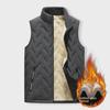 Men's Plus Size Velvet Warm Vest - Autumn/Winter Twill Crepe Sleeveless Waistcoat