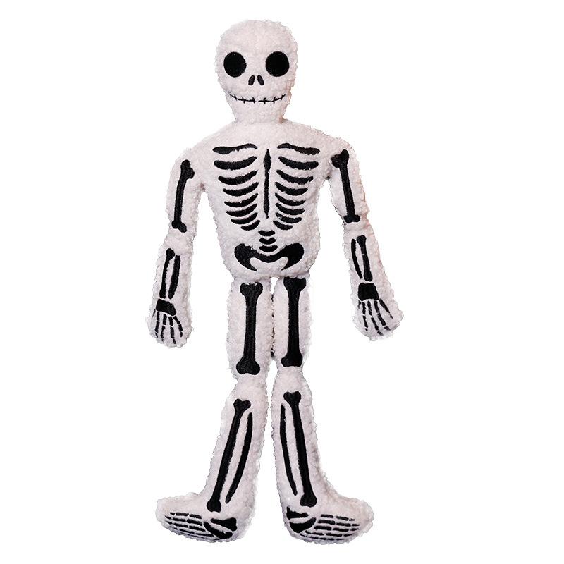 Creative Skull Throw Pillow Plush Toy Doll White Bone Doll Trick Funny Doll Halloween Gift