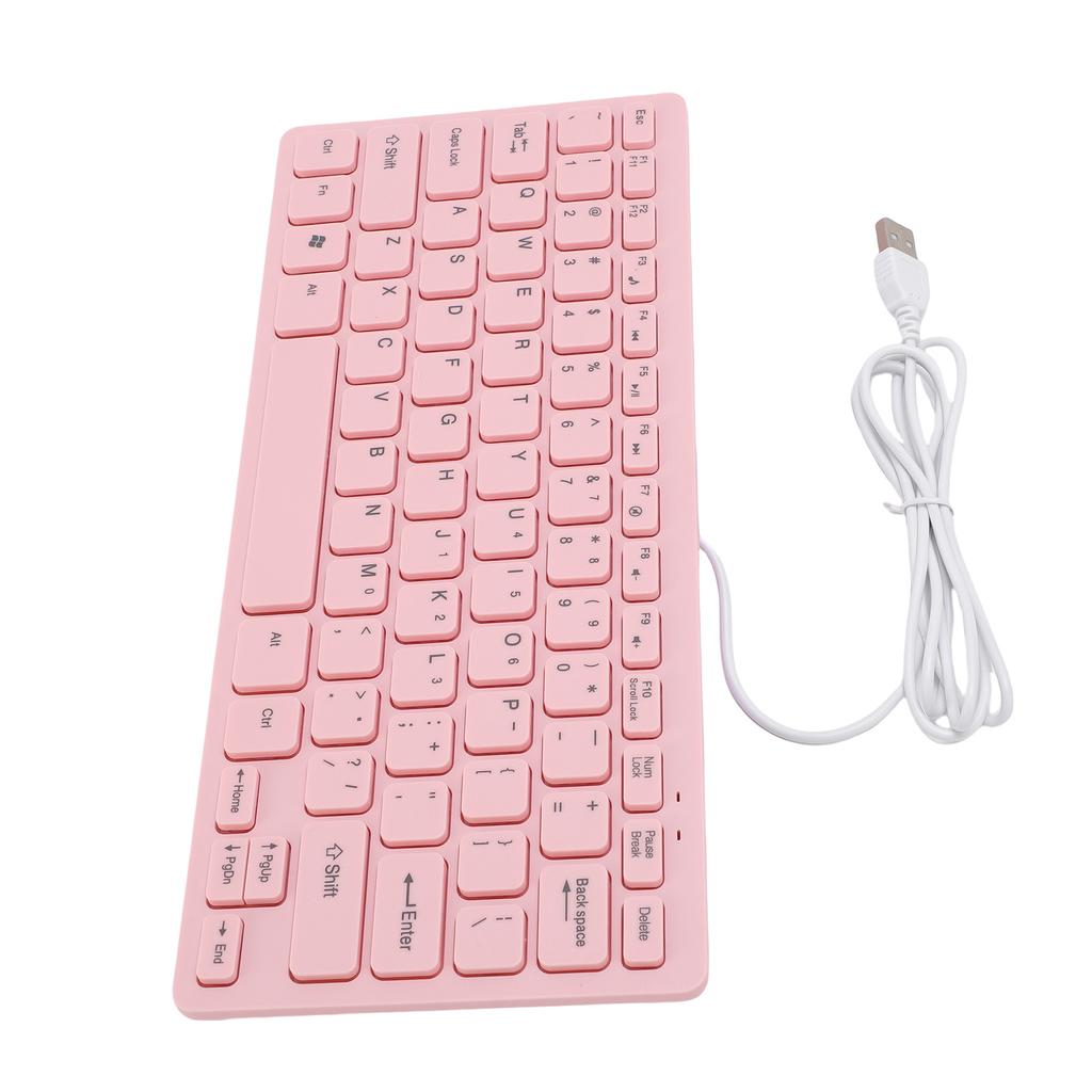 Small Wired Keyboard Roseate Quiet USB 78 Keys Computer Keyboard with Anti Slip Foot Pads for