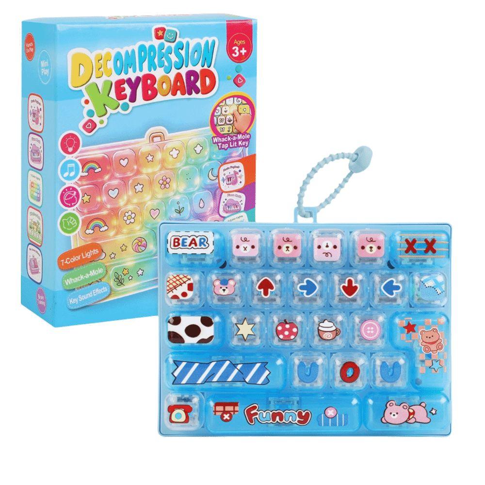 Transparent Dual-Tone Mini Keyboard Pendant 26-Key Keyboard Keychain Bag Accessory
