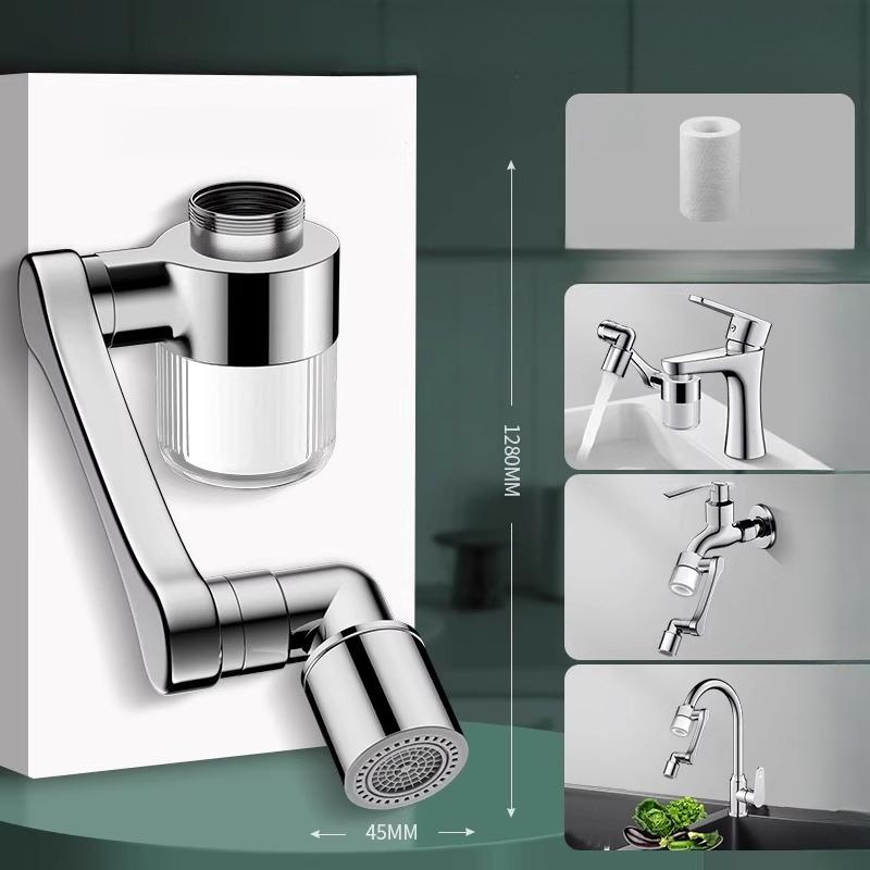 Two Mode Brass Universal Mechanical Arm Hair Folding Extended Rotating Splash-Proof Bathroom Nozzle Faucets Accessories Aerator (as the picture,Brass)