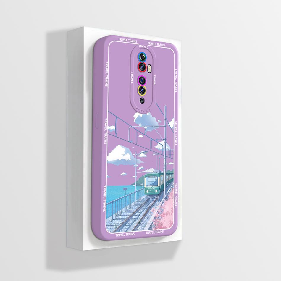 Quadratische Flüssigsilikonhülle für OPPO Reno 2 Reno2 2Z 2F Z F Linsenschutz Stoßfest Weiche Handyhüllen Rückseite Reno2F Reno2Z