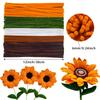 280pcs Golden Yellow Sunflower Pipe Cleaners With 20 Flower Stem Wire 1 Garden Tape 1 Warp Paper 1 Silk Ribbon 2 Glue Stickers