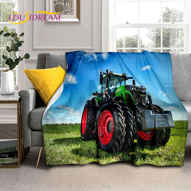 Truck Car 3D Series Retro Tractor HD Blanket,Soft Throw Blanket for Home Bedroom Bed Sofa Picnic Travel Office Cover Blanket Kid