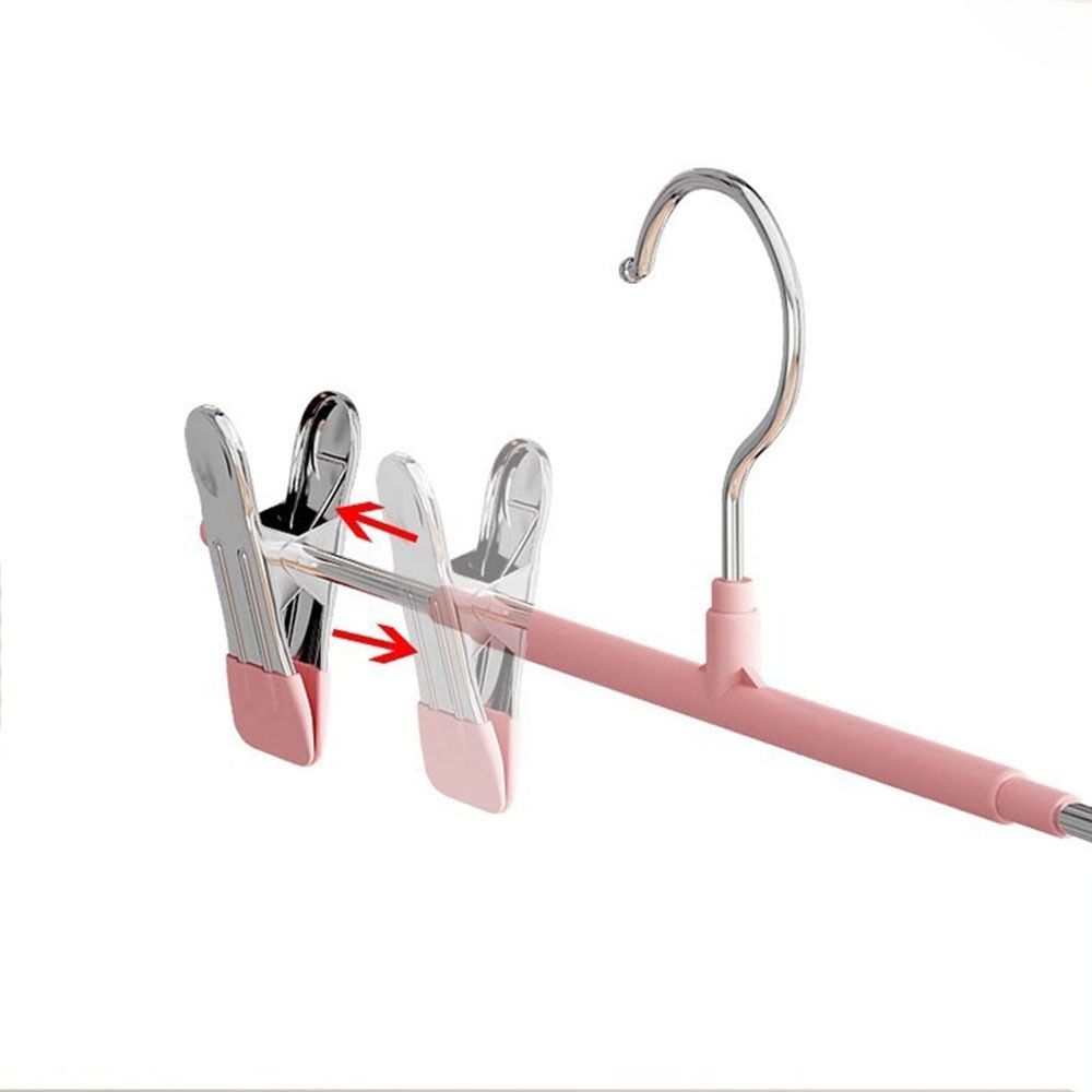 20Pcs Stainless Steel Pant Hangers Windproof Anti-slip Skirts Rack Clip with Clip Adjustable Closets Storage Organizer