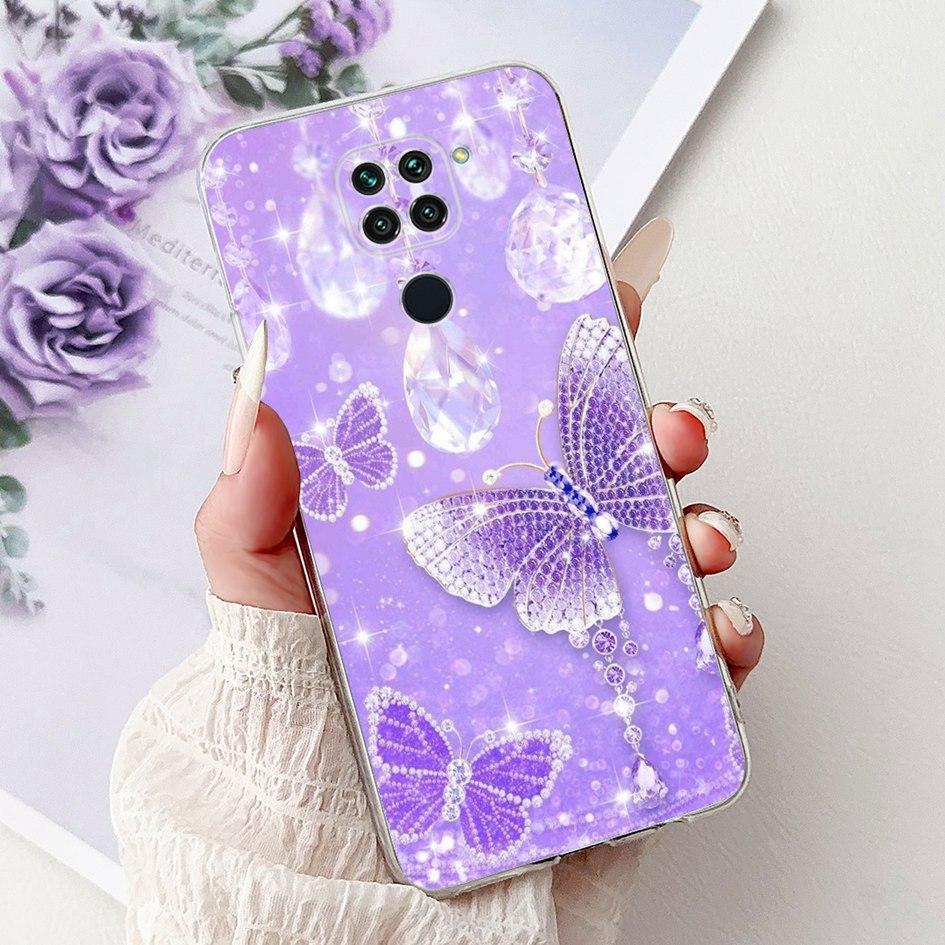 For Xiaomi Redmi Note 9 Case Redmi Note9 Cover M2003J15SC M2003J15SG Fashion Butterfly Phone Case Shockproof TPU Soft Back Cover