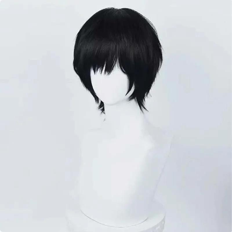 Anime Chainsaw Man Yoshida Hirofumi Cosplay Wig Short Black Heat Resistant Synthetic Hair Man Party Wigs