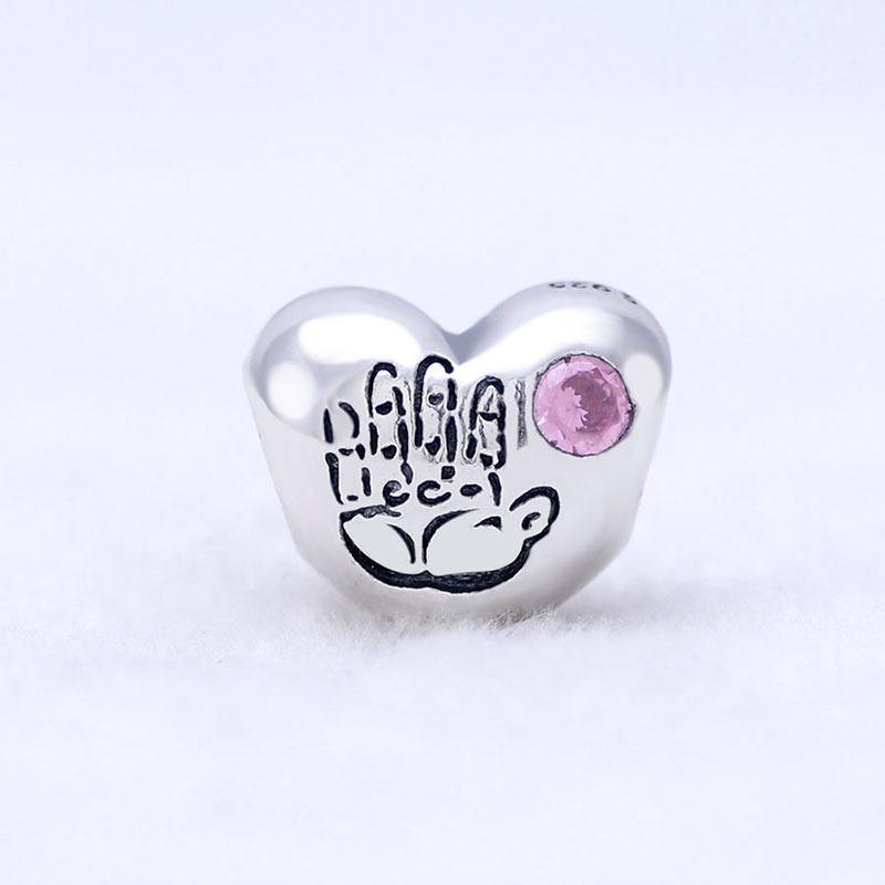 Heart Shape Copper Plating Love Heart Family Charm Fit Original Pendant Bracelet Making Diy Jewelry For Women Accessories