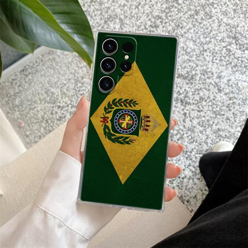 Brazil Brazilian Flag Clear Case For Samsung Galaxy S26 S25 S24 S23 Ultra S20 S21 FE S22 Plus S26 Ultra S25FE Soft Phone Cover