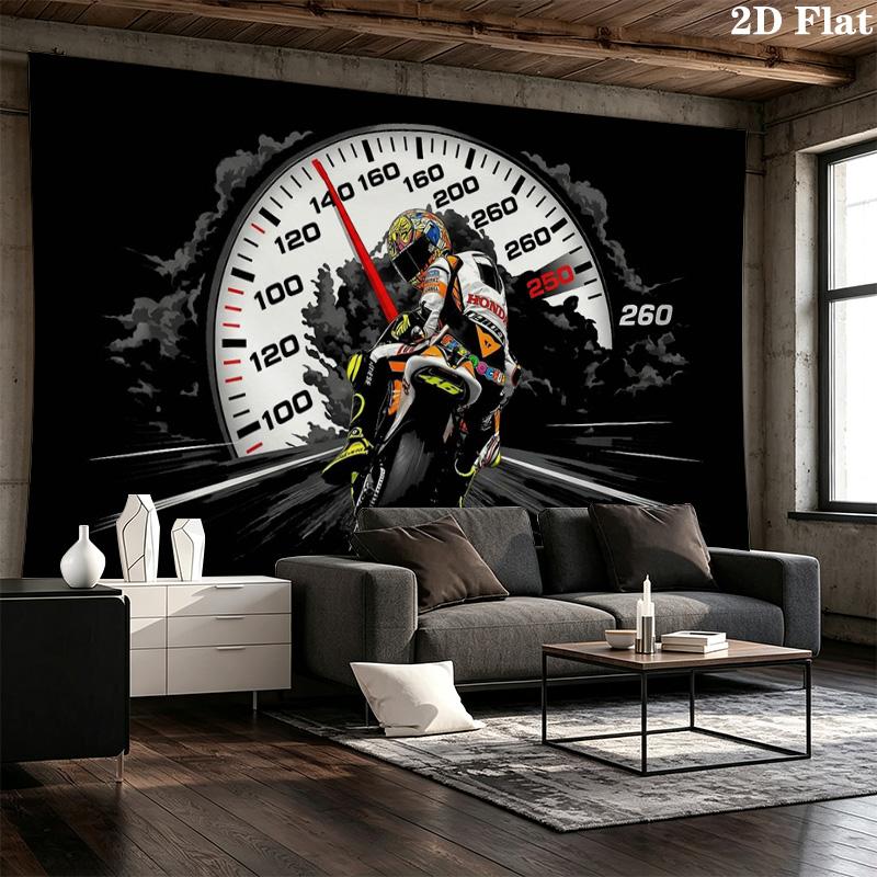 Moto Art Wall Tapestry Aesthetic Wall Hanging Printed Fabric Blanket Decorative Tapestries for Bedroom Living Room Home Decor