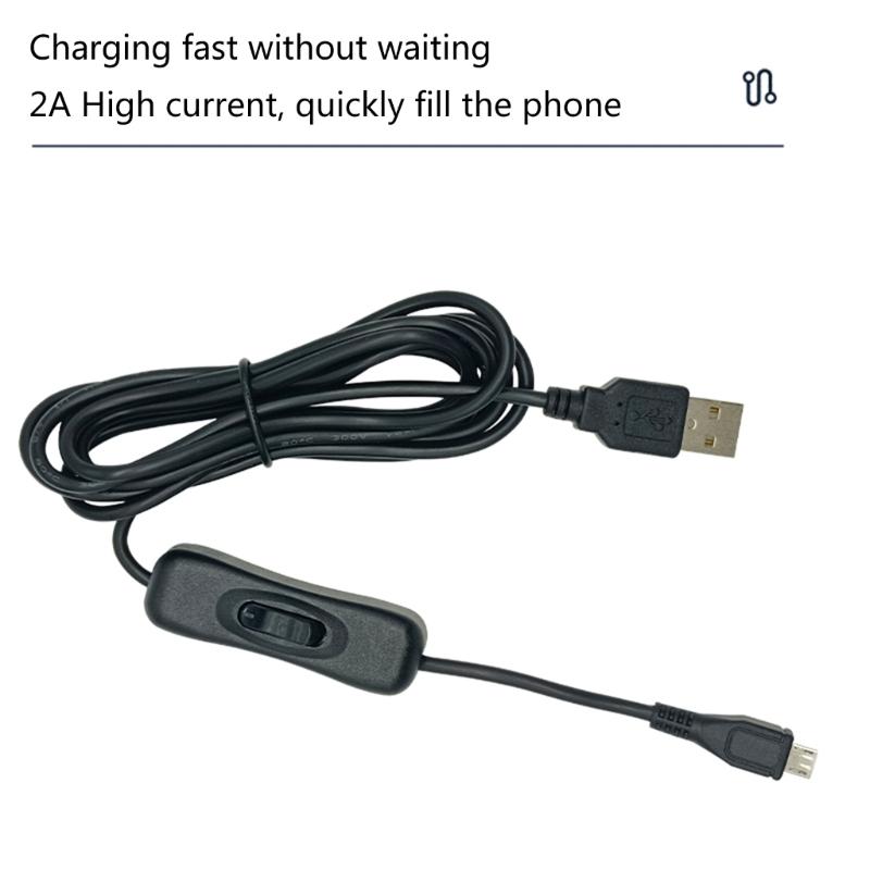 USB to Micro USB Cable USB Male to Micro USB Male with Switches Charging Cable Adapter USB2.0 Fast Charging for Phone