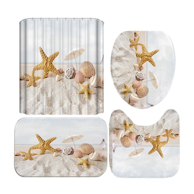 

Різдвяна 3D Цифровий Друк Шторка для Душу 4 Штуки Для Дому Готелю Декорація