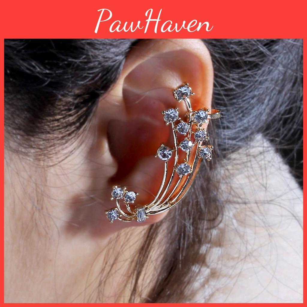 Womens Trendy Rhinestone Flower Drop Earrings Alloy With Sparkling Accents For Festive Events