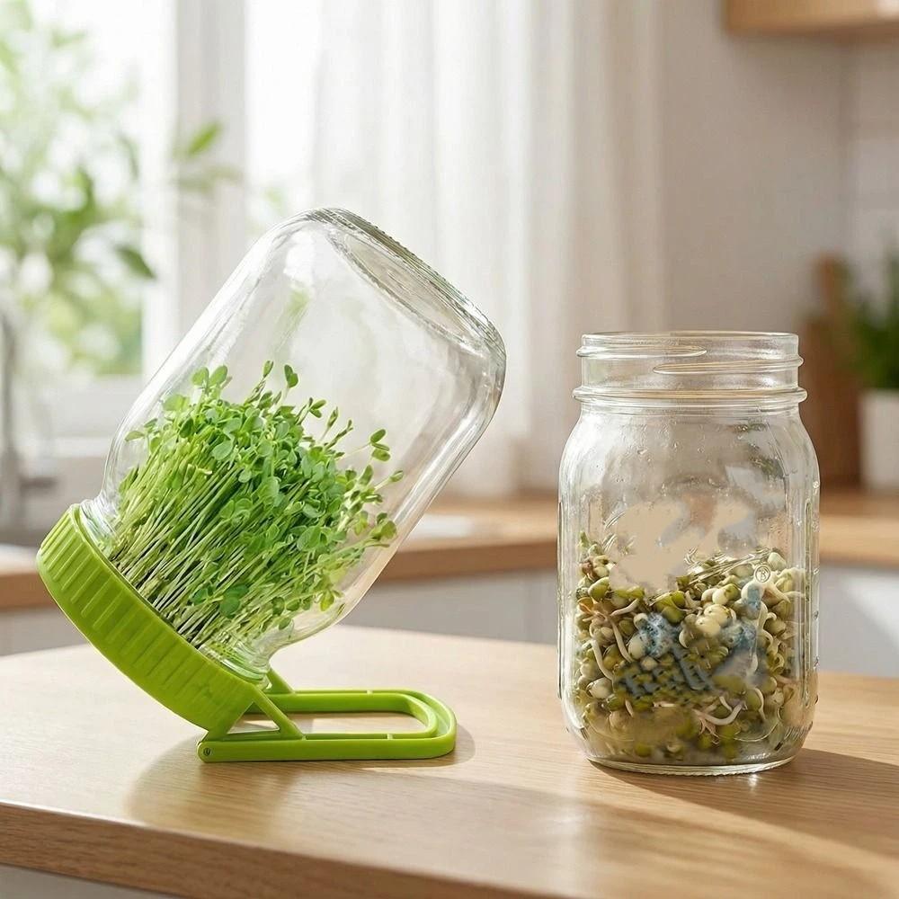 Plastic Mason Sprouting Lid With Bracket Sprouting Tray Germination Jar Lid Nursery Plate Efficient Bean Sprouting Kit