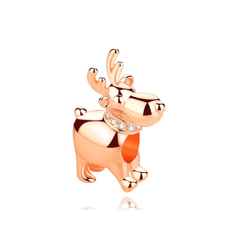 Original 925 Silver Charms Christmas Santa Reindeer Pendant Beads Fit Bracelets Necklaces Women DIY Jewelry Gift