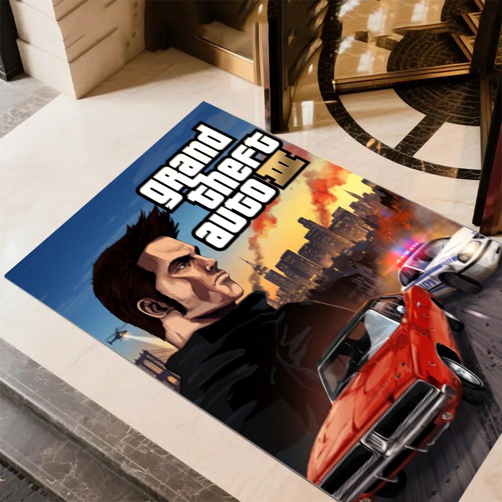 Grand Theft Auto Neon Vice City Game Art Floor Rug Office Rug Perfect For Outdoor Hallway Playrooms Entryway Antislip Carpet Decorate Offices