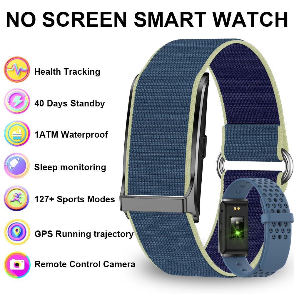 New Health Monitoring Bracelet Screenless Watch 120+ Sports Mode Heart Rate Blood Pressure IP68 Waterproof Smartwatch Men