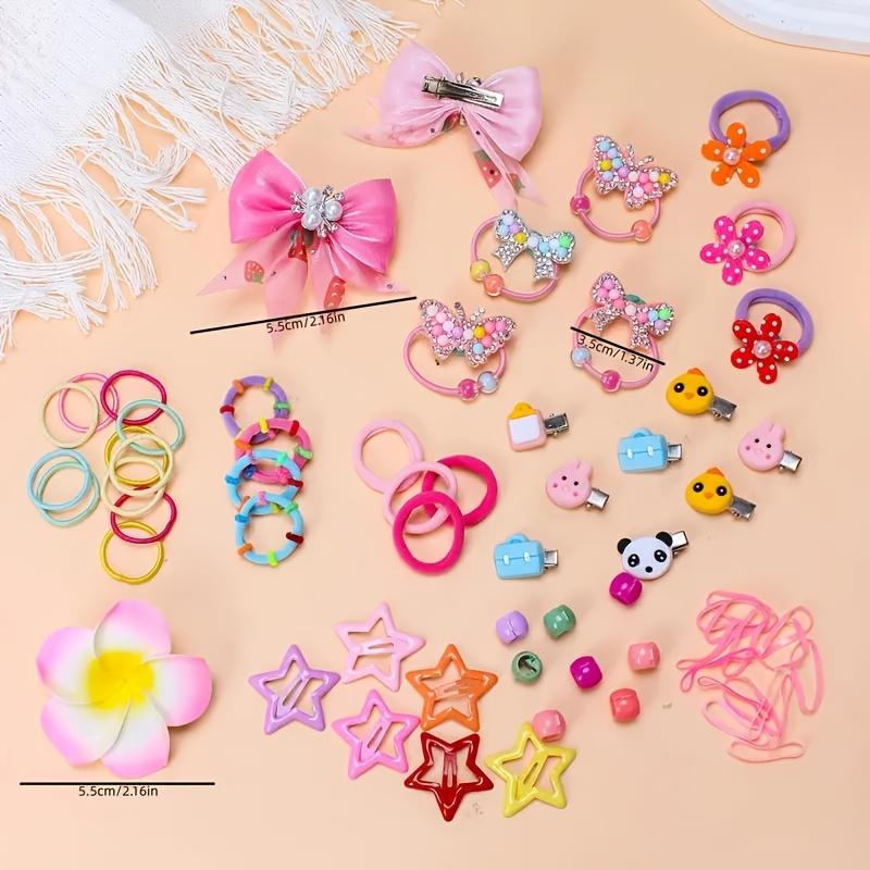 Zestaw tematycznych akcesoriów do włosów | Zawiera gumki do włosów, spinki, spinki motylki oraz akcesoria w kształcie kwiatów - Idealny do codziennego użytku