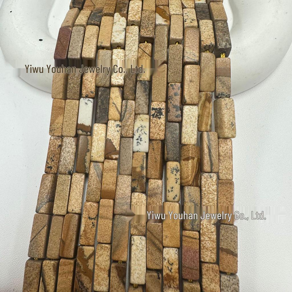 4x13mm Natural Stone Rectangle Bar Beads for DIY Jewelry and Bracelets