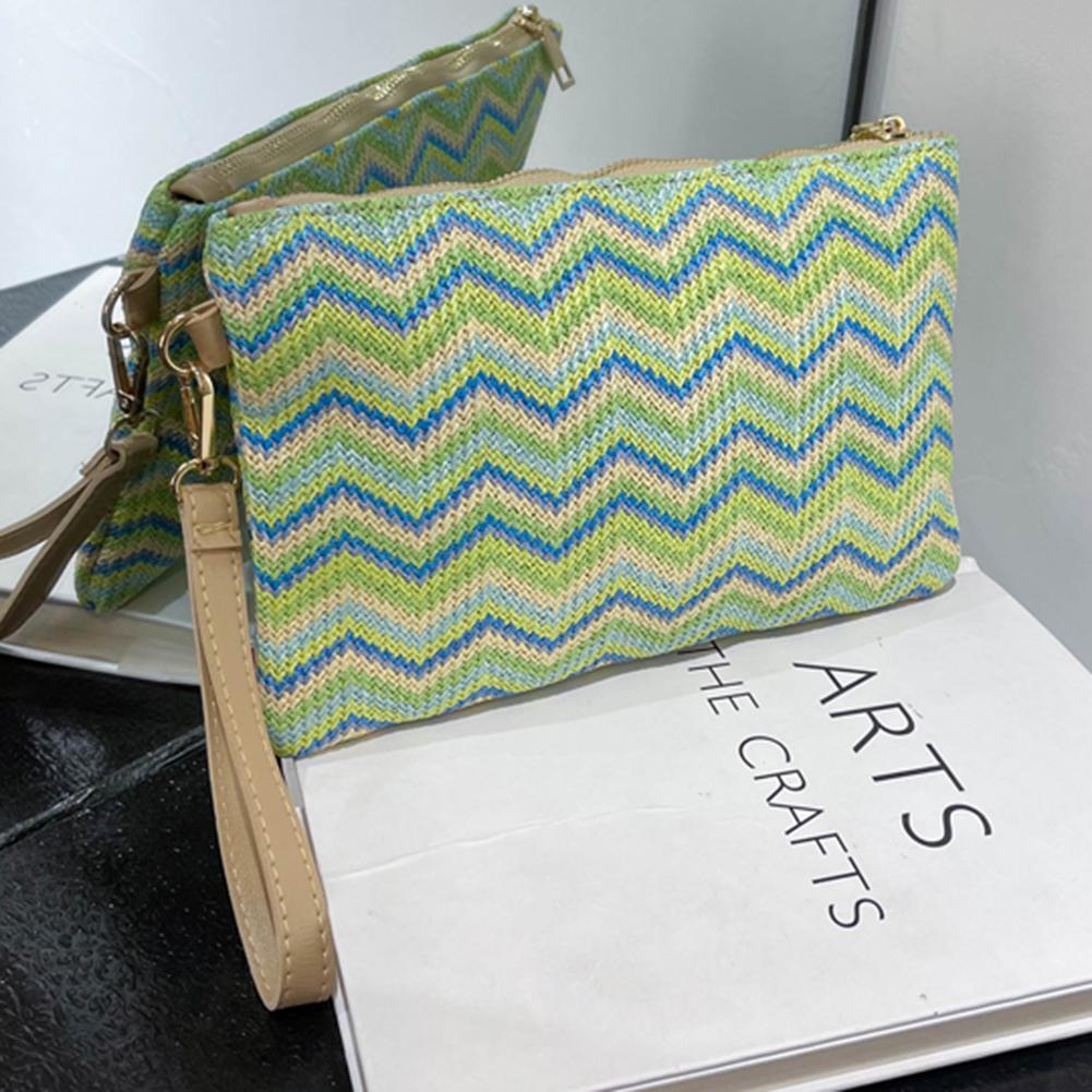 Vintage Handgewebte Clutch Tasche Bunt Geld Strand Lange Tasche Handgemacht Lässig Tragbar Elegant Exquisit für Wochenendurlaub