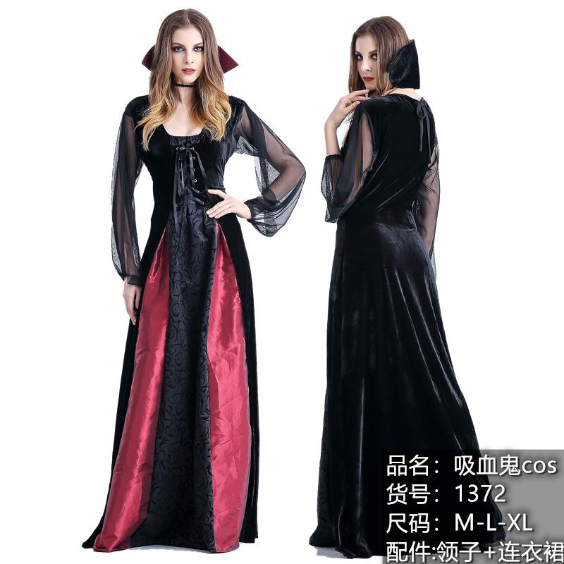 Костюм императрицы-банши-паука на Хэллоуин, черный костюм королевы-вампира, демона, ведьмы XL