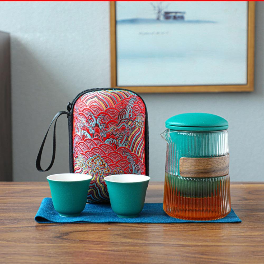 Glass Express Cup Portable Travel Tea Set Small Set Simple Single Japanese Outdoor Tea Pot Kung Fu Tea Cup
