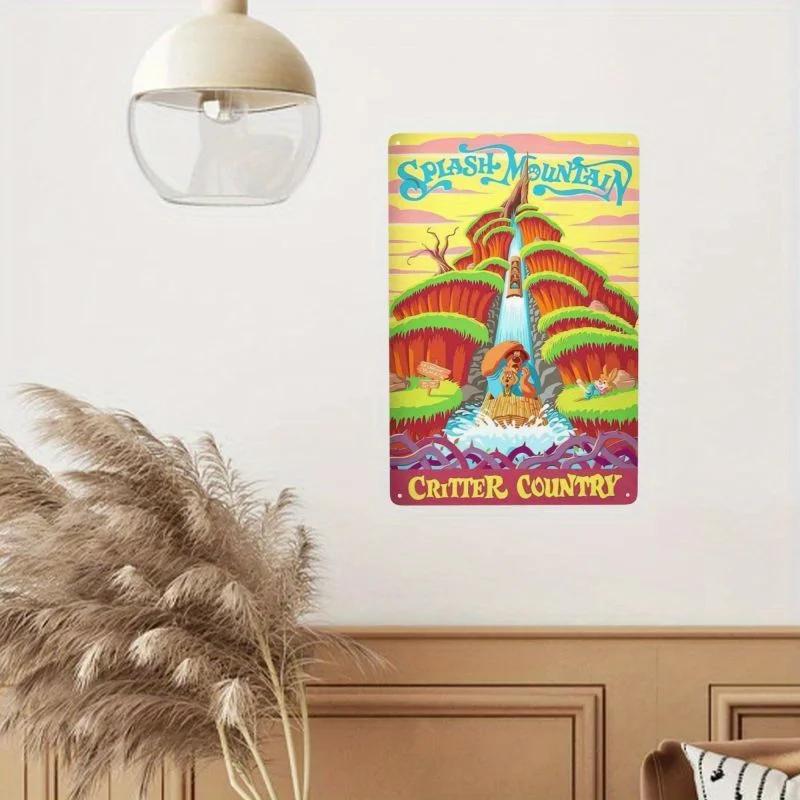 Miniso Disney Animation World Tin Sign Decor Wall Decor Art Wall Mural Room Decoration Decor Retro Metal Sign Plate Bar Posters