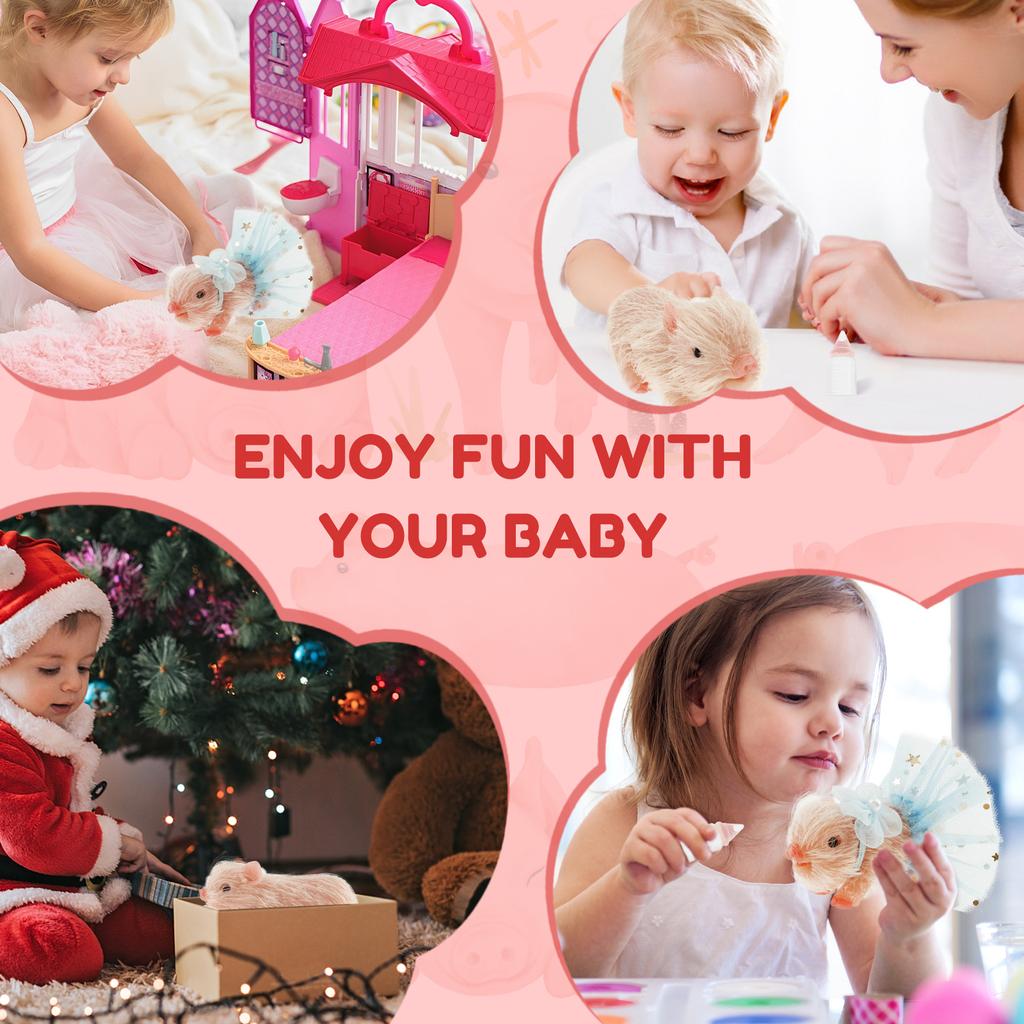 Mini Silicone Pig Doll Toy with Nursing Bottle and Clothing Accessories Realistic Piggy Doll Desktop Ornaments Kids Holiday Gift