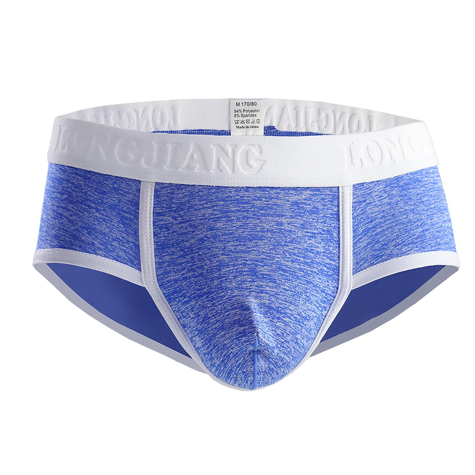 Мужские удобные тонкие дышащие сексуальные треугольные однотонные трусики со средней — фото 5