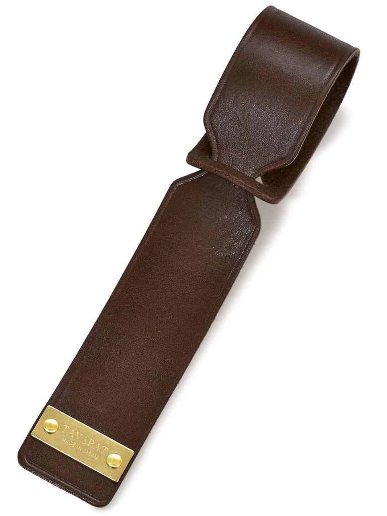 Tabarat Travel Luggage Name Tag for Made in Japan with Genuine Himeji Leather Tag, Suitcases, (Dark Brown)