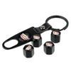 4pcs Car Wheel Valve Stems Caps with Keychain for Cadillac Escalade CTS CT5 XT5 XTS XLR BLS SLS STS SRX Deville Auto Accessories